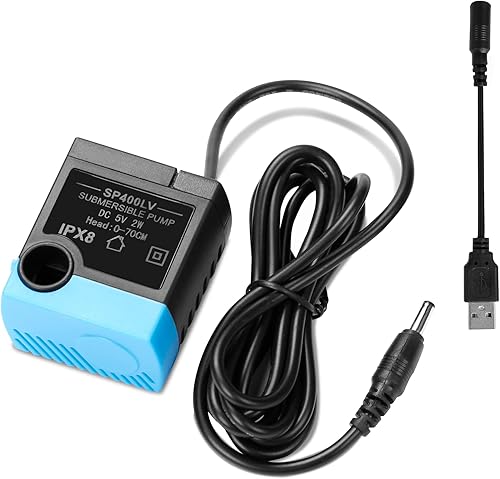 Miniatura 7 de SP-400LV Bomba de repuesto USB con adaptador compatible con mariposas, cerámica, acero inoxidable y dispensadores de agua 360 para perros y gatos