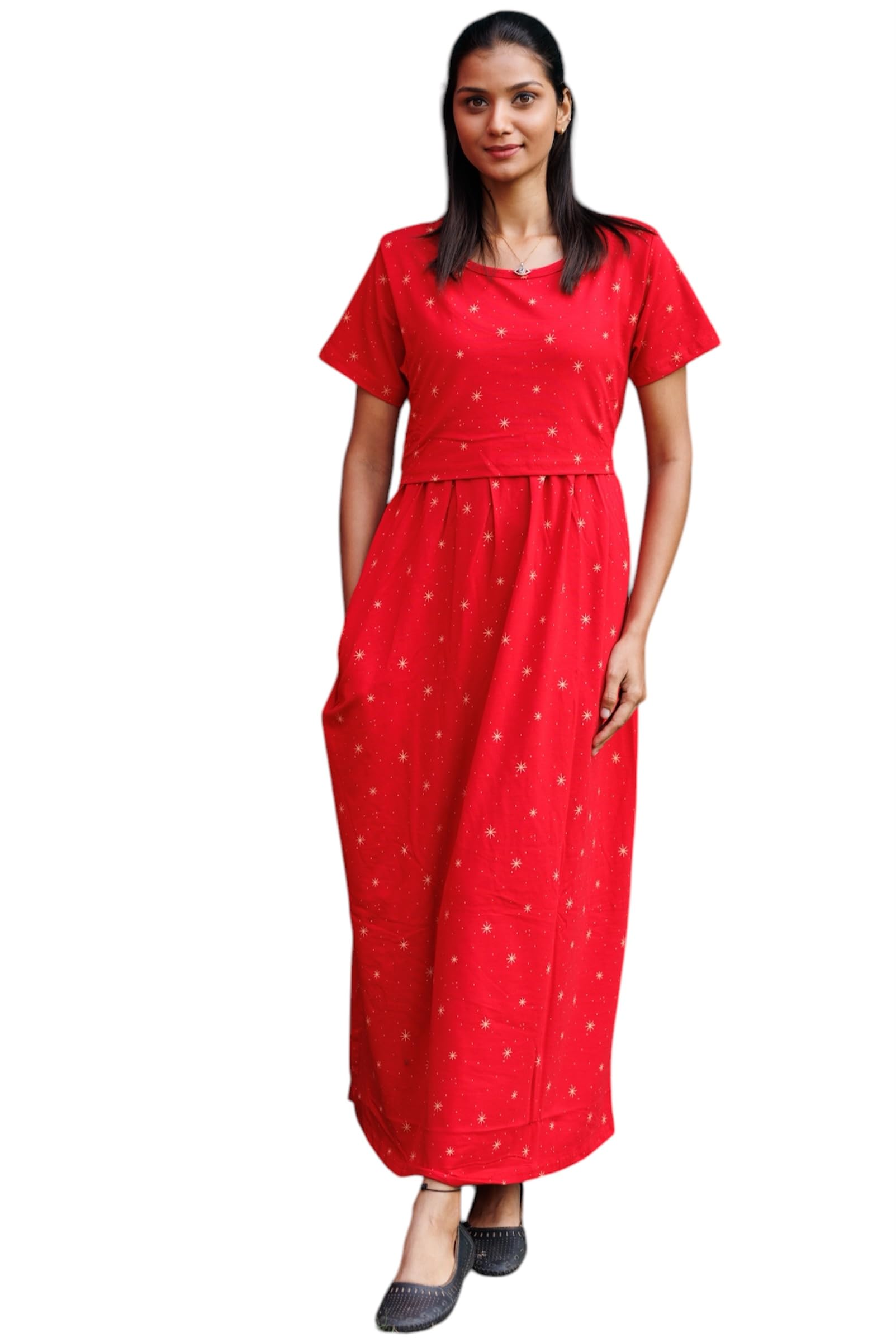 HAZEL’S WILLOW Zipless Maternity Wear – Comfortable Loungewear and Feeding Maxi Dress for Women | Soft Fabric Zipless Nursing Nightdress for Pregnancy & Postpartum-image-13