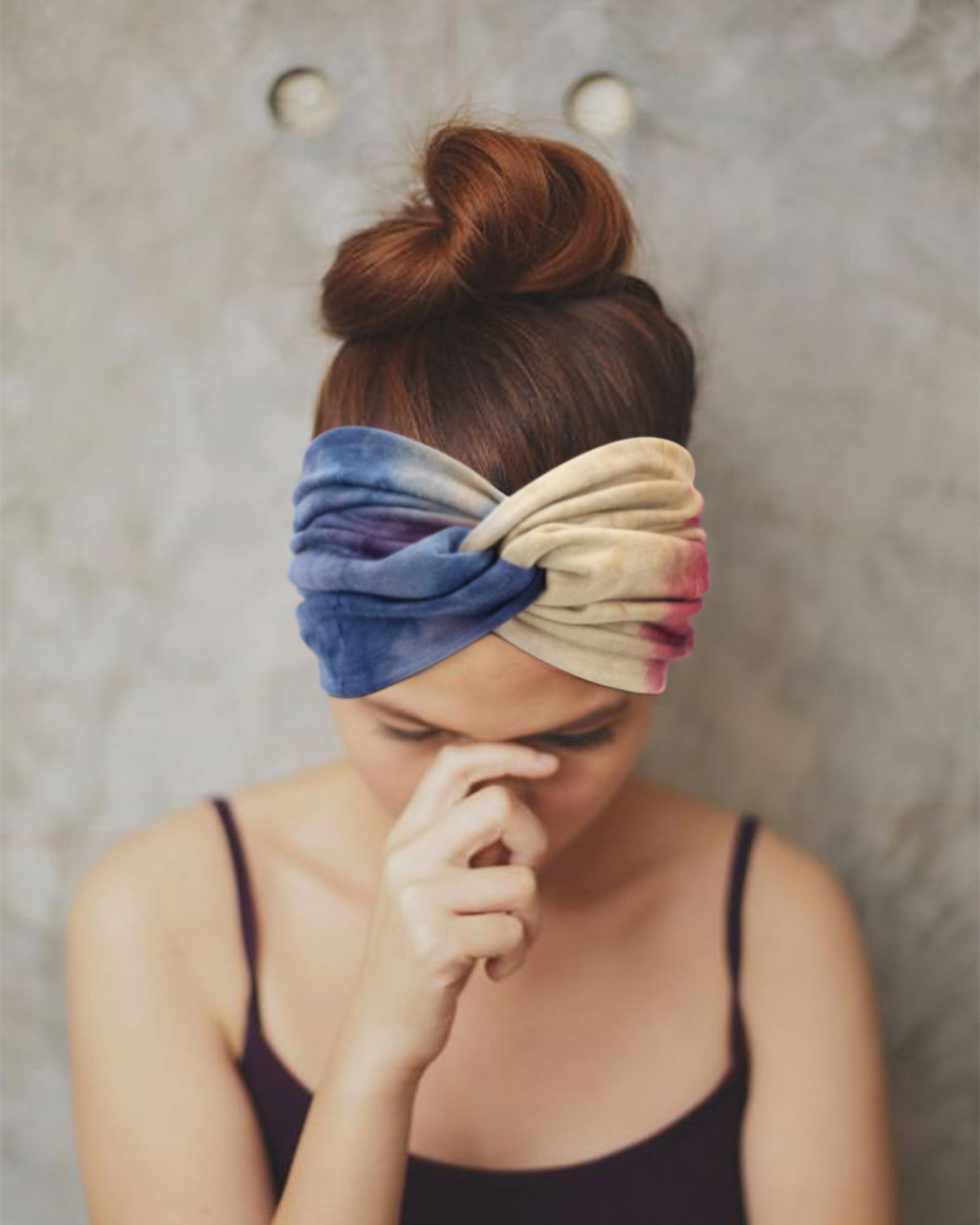 DRESHOW 4 Sztuki Opasek Turbanowych Dla Kobiet Szerokie Opaski Na Głowę w Stylu Vintage Śliczne Opaski Do Włosów Akcesoria