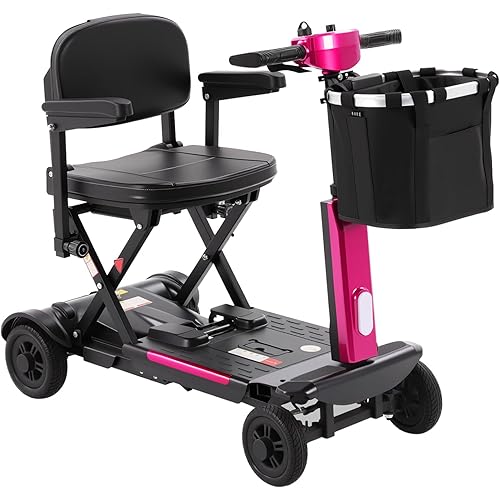 Light Weight Foldable Mobility Scooter, 46Lbs, 330 Capacity Airline-Approved Mobility Scooters for Seniors/Adults, Folding 4 Wheels Wheelchair，Removable Battery, up to 30Miles