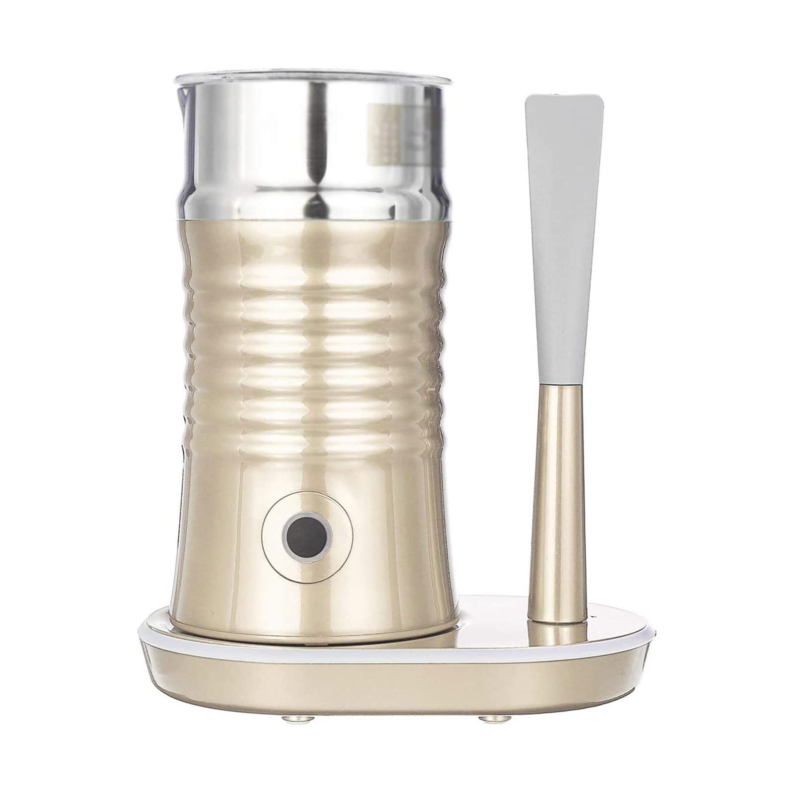 HMTE Montalatte Elettrico e vaporizzatore con Base Staccabile Schiuma Automatica per scaldalatte per caffè Latte (Color : Gold) (Gold)