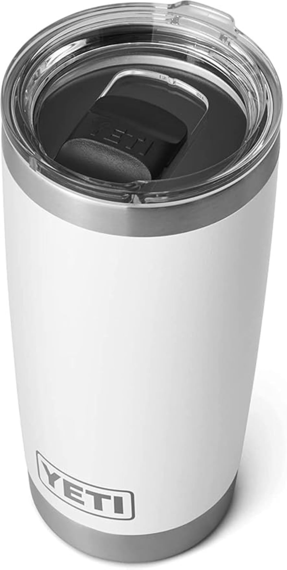 YETI Rambler 20 oz (591 ml) Tumbler with Removable Magslider Lid, Stainless Steel Vacuum Insulated Coffee Cup, White — image 1