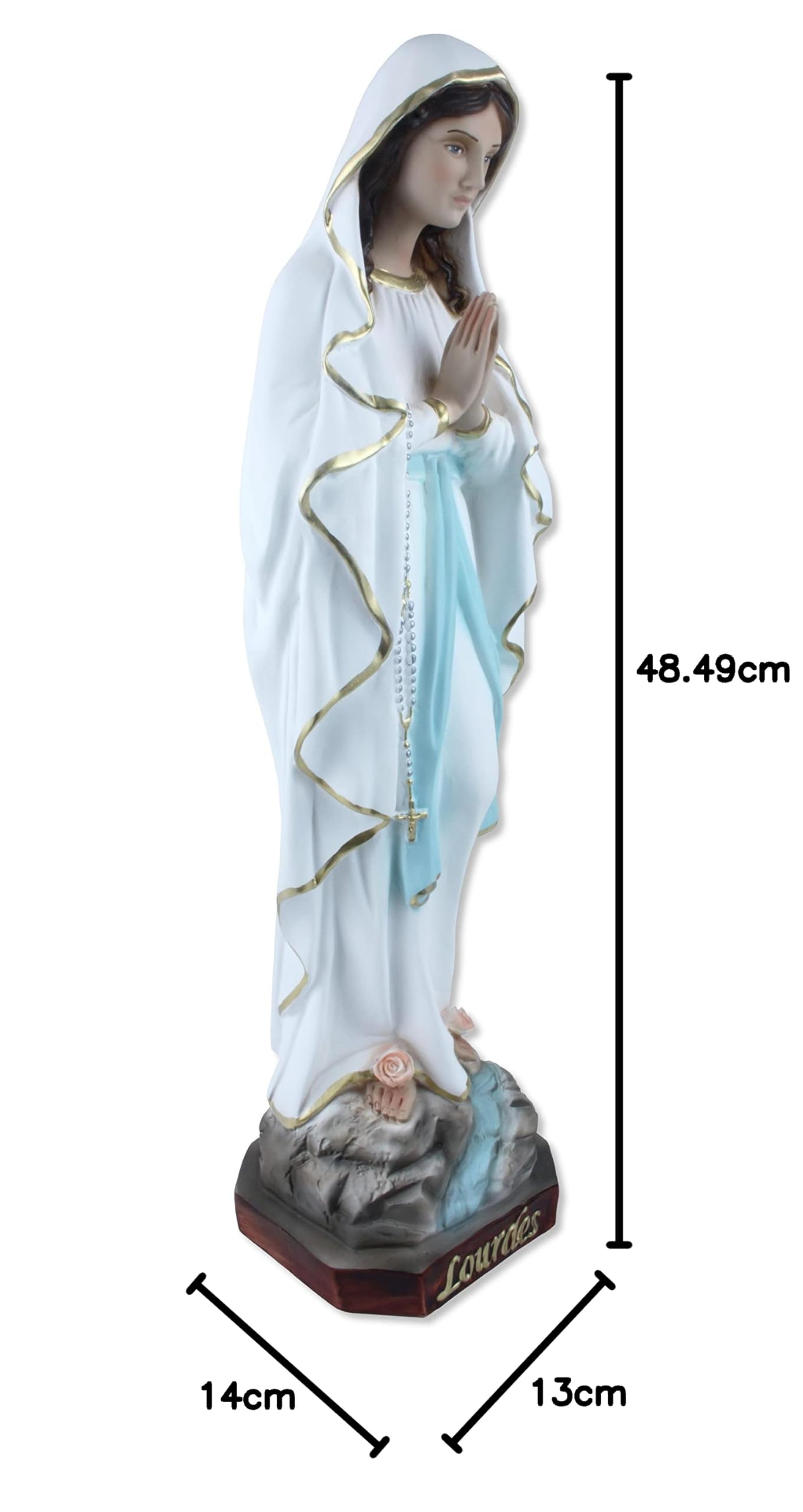 Proposte Religiose Statua della Madonna di Lourdes in Resina Dipinta a Mano - Cm 50 MADE IN ITALY