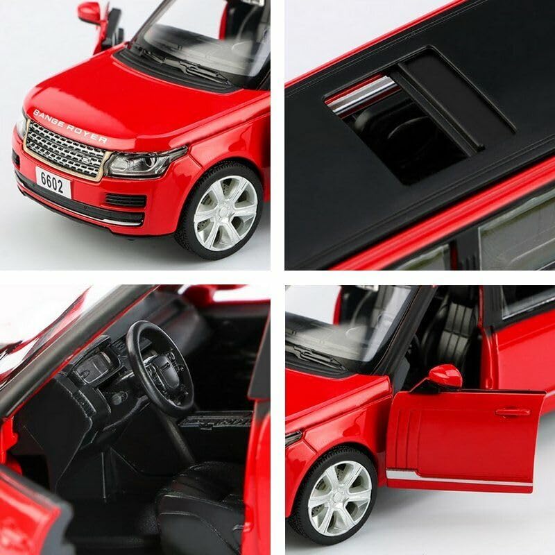 Image of Long Range Rover Diecast Metal Pullback Toy Car With Openable Doors & Light, Music Boys Car For Kids Best Toys Gifts Toys For Kids, Multicolor
