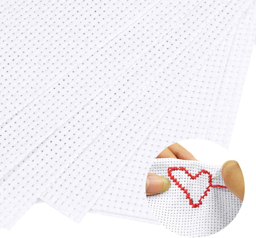 YOTINO 18 Count White Aida Cloth Big Size Embroidery Fabric Handmade Needlework DIY Handicrafts Cross Stitch Accessories 59 by 39 inch