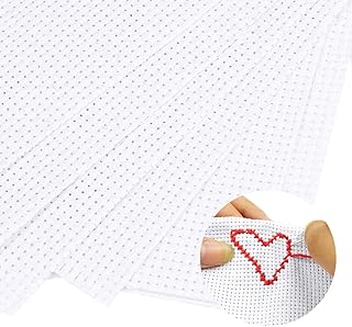 59 by 39 inch 18 Count White Aida YOTINO Cross Stitch Cloth Fabric Aida Cloth for Cross Stitch Projects