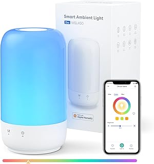 Meross Smart Lamp WiFi Table Lamp Compatible with Apple HomeKit, Alexa, Google Home, Bedside Touch Lamp RGBWW Color Voice Remote app Control (2.4GHz WiFi Only)