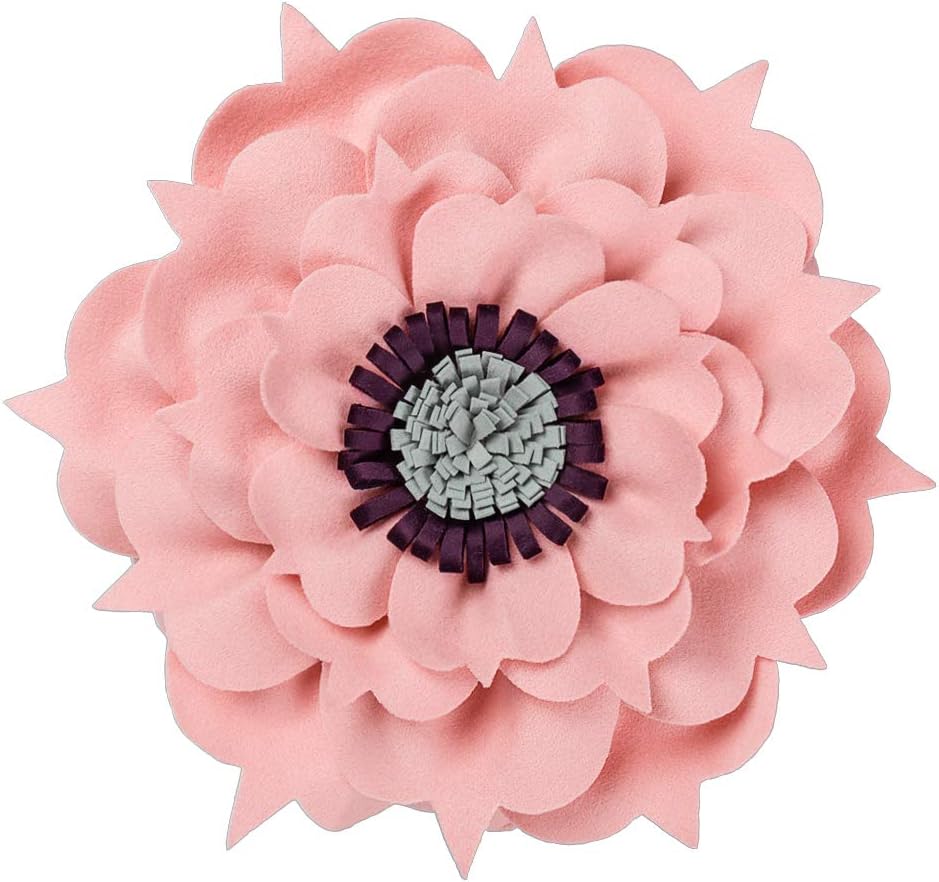 OiseauVoler 3D Flower Decorative Throw Pillows with Inserts Included Handmade Round Pillow Accent Cushions Home Couch Chair Decor Yellow 13 x 13 Inch