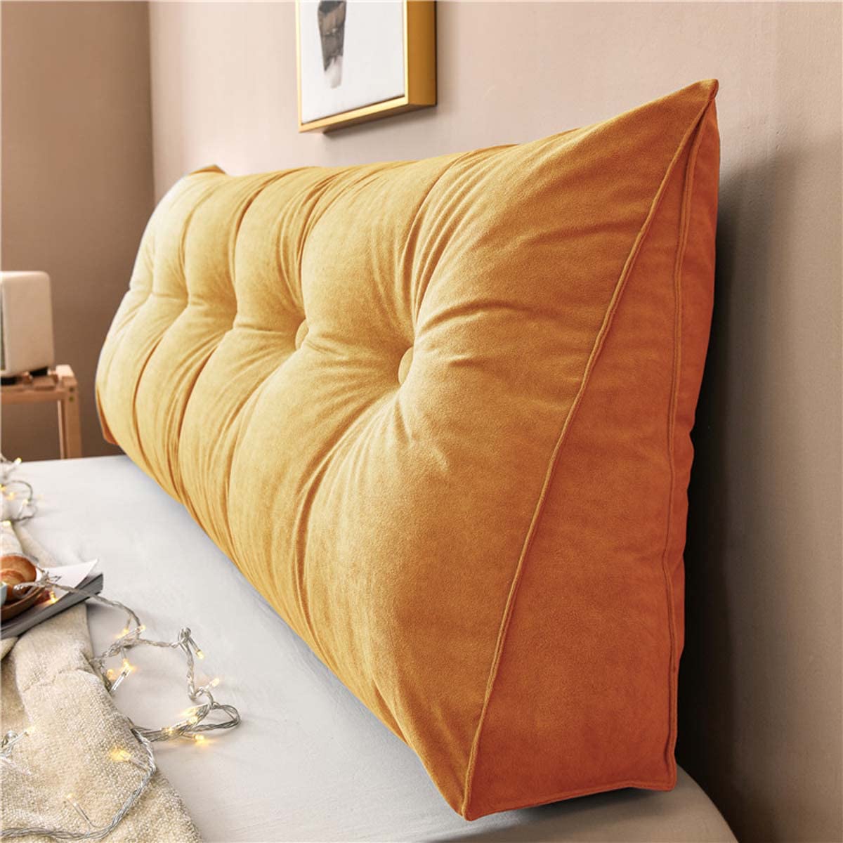 Yanman - Almohadas grandes de cuña para cabecero de cama, almohada triangular de lectura, cojín de apoyo lumbar, respaldo de cintura, cojín de posicionamiento suave para sofá cama, 180 x 50 x 20 cm
