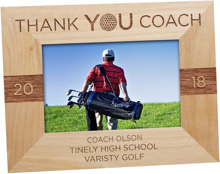 GiftsForYouNow Thank You Coach Personalized Picture Frame, Football