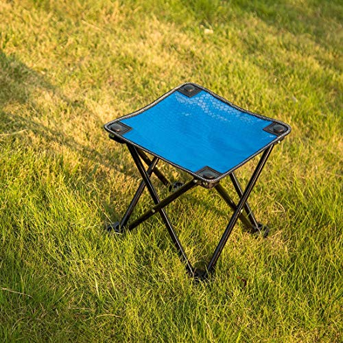 Mini Portable Folding Stool,Outdoor Folding Chair for Camping,Fishing,Travel,Hiking,Garden,Beach, Quickly-Fold Chair Oxford Cloth with Carry Bag (Blue, 11.4) - Thumbnail 4