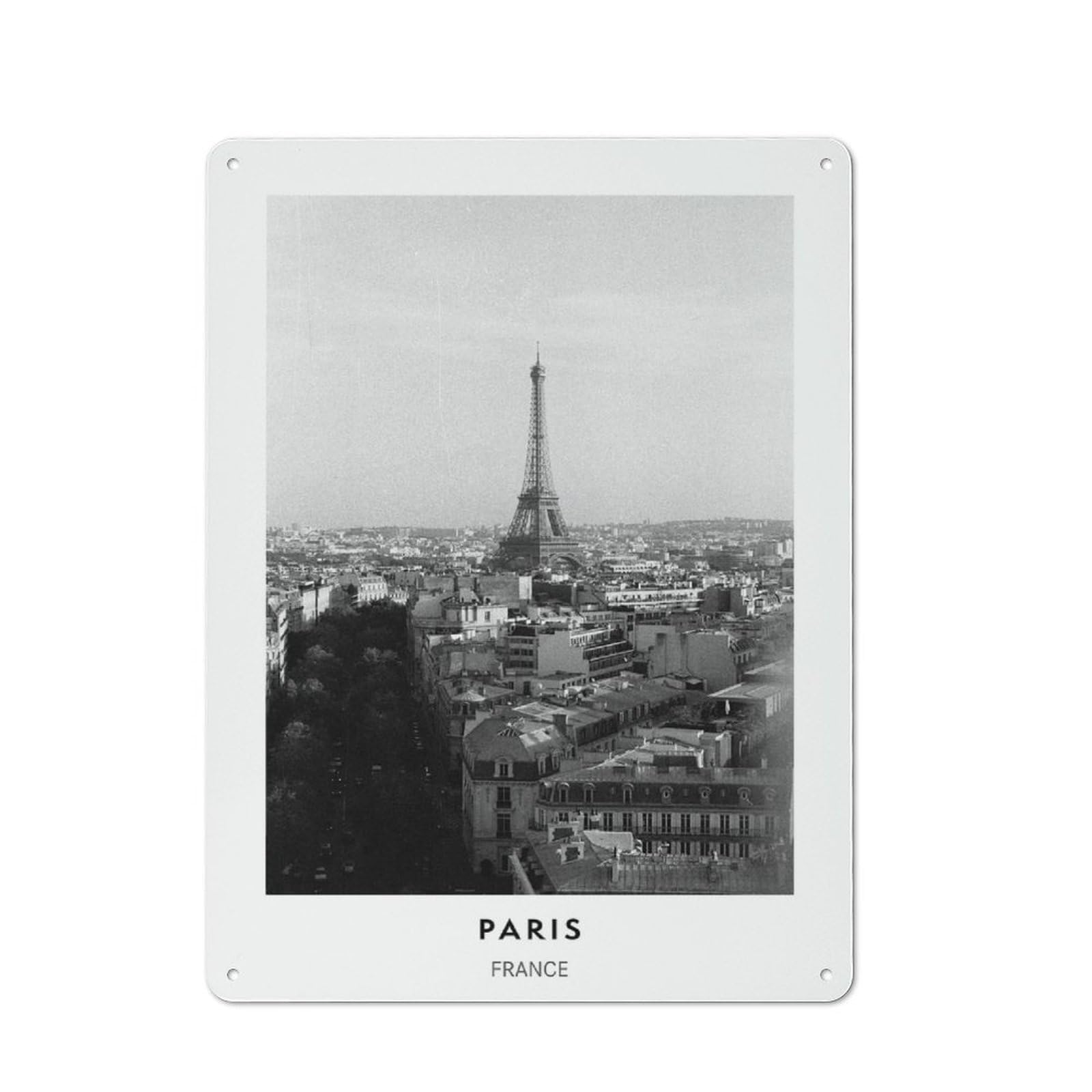 Junmoney Style-5 Eiffel Tower Paris Retro Metal Wall Decor 40X30cm, Decorative Tin Plaque For Bar, Kitchen, Garage Or Games Room