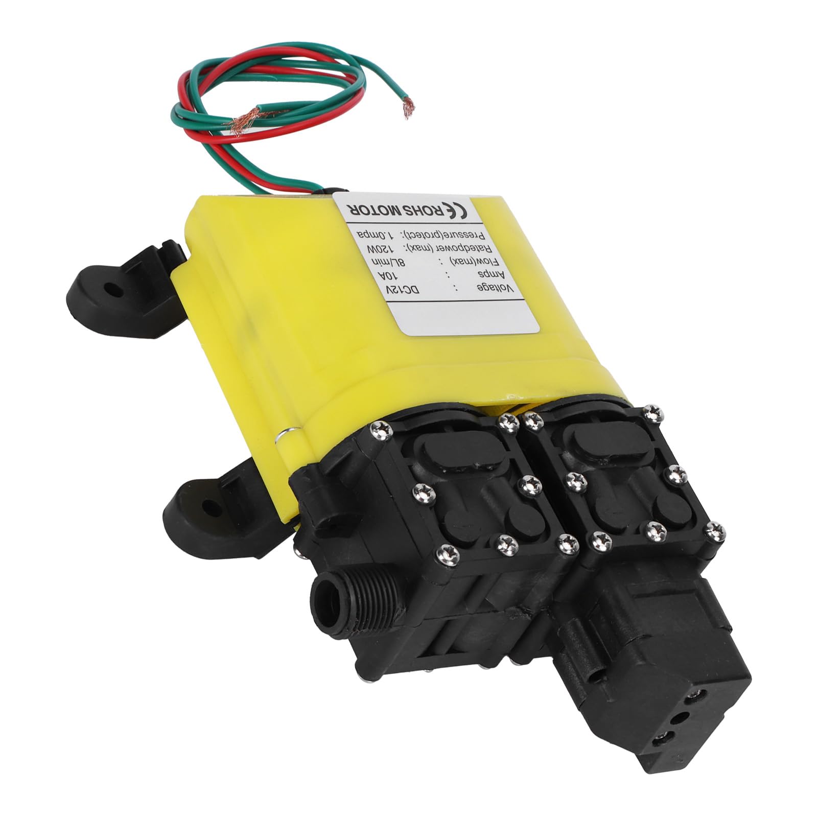 Pompa ad alta pressione a membrana da 12 V, 120 W, 8 l, con connettore in rame, iniezione automatica di acqua elettrica per giardino, prato, camper, barca