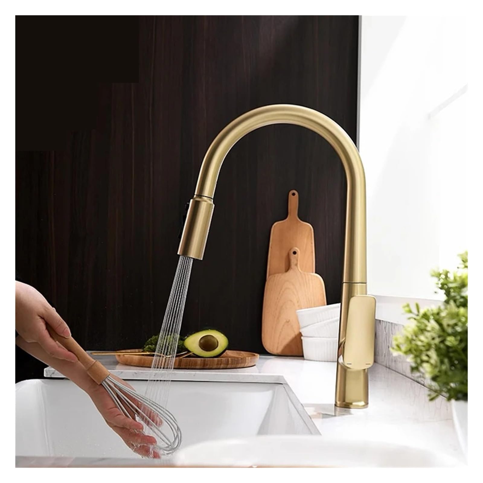 Grifo de filtro de agua de cocina extraíble de doble boquilla para agua potable, construcción duradera para uso en fregadero de cocina
