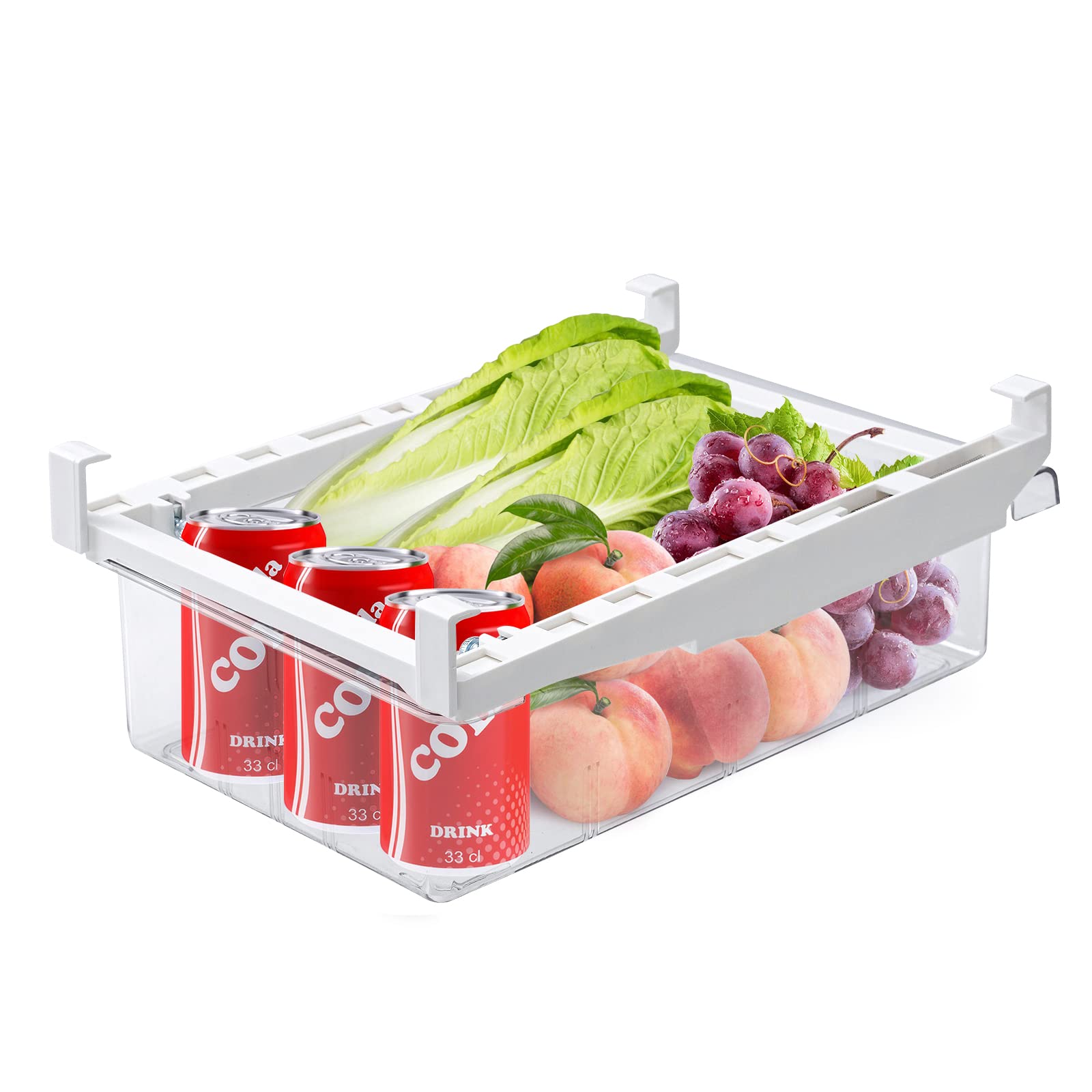 Refrigerator Organizer Bins,Stackable Drawer Container for Kitchen,Fridge Drawers Storage Box with Handle,Storage for Freezer,Fridge Shelf Holder for Fruits and Vegetables,Pantry Organizer (1 Pack)