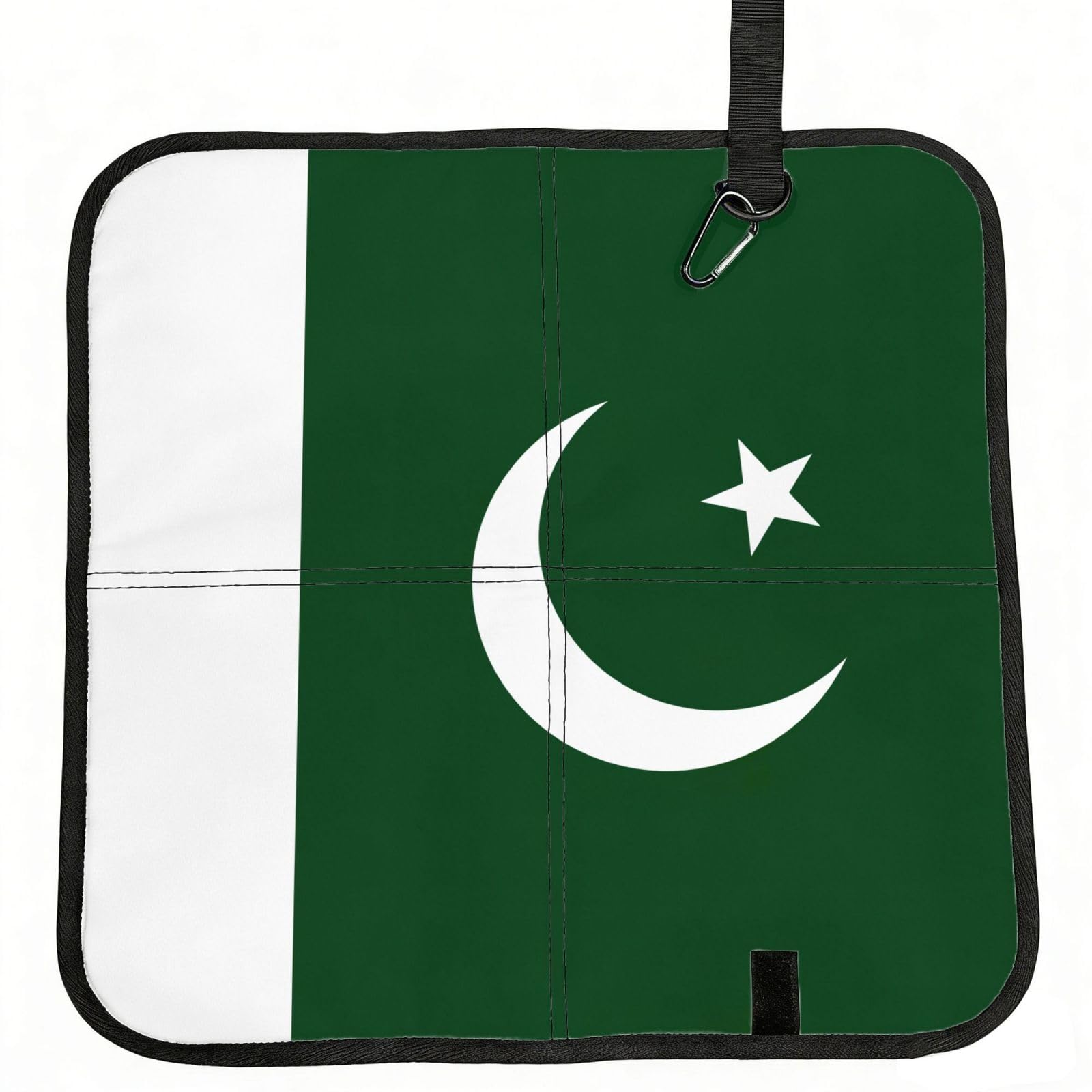 UVBDF Flag Of Pakistan Print Outdoor Sitting Cushion Folding Seat Pad Compact Portable Picnic Bench Cushion Mat