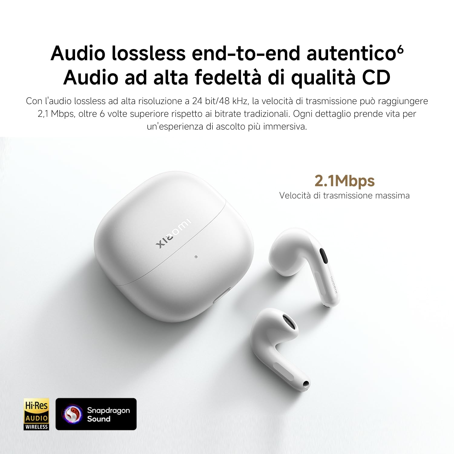 XIAOMI Buds 6, Auricolari Wireless, Cancellazione rumore 3 mic, Nero | Harman AudioEFX, driver triplo magnetico, suono personalizzato app, Apple Find My e Google Find Hub