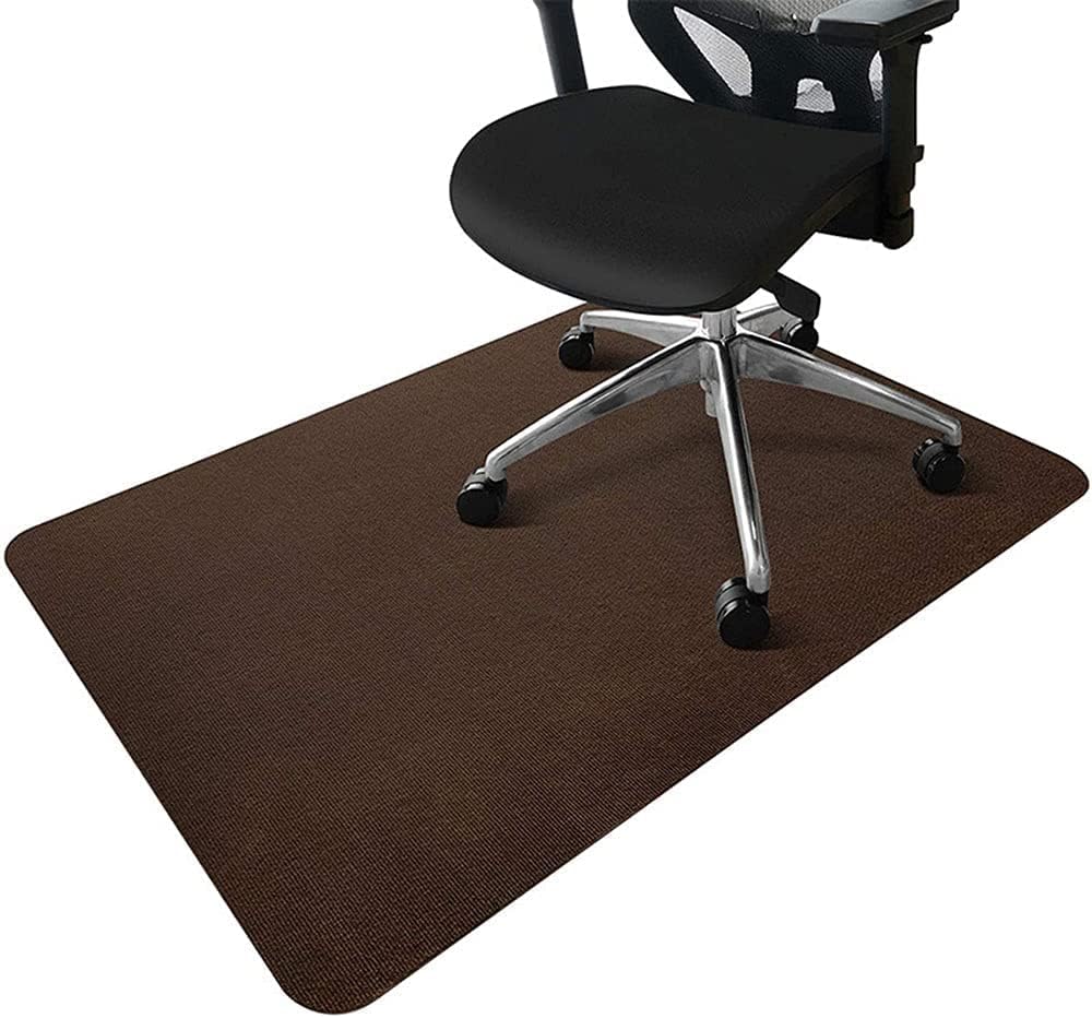 Tapis de chaise de bureau antidérapant – Protection de sol pour bois dur et carrelage – Sous-couche antibruit et anti-salissure parfaite pour la maison, le couloir, la chambre à coucher (marron, 150 x
