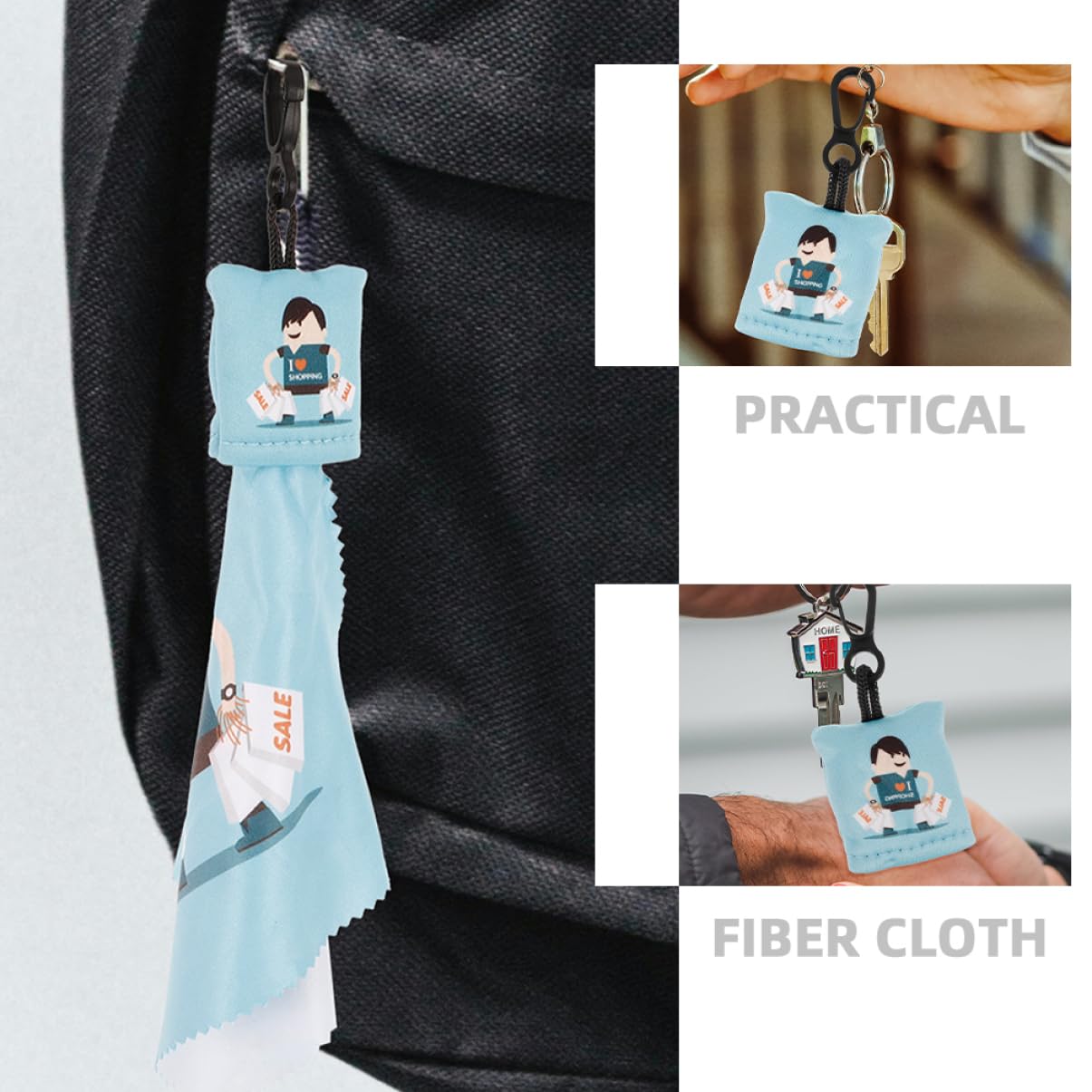 COLLBATH 4 Set Di Panno Per La Pulizia Dello Schermo Del Telefono Portatile Panno Per La Pulizia Delle Lenti Bifacciale Per Occhiali Fotocamera Chiave Dellauto 6 Pezzi * 4