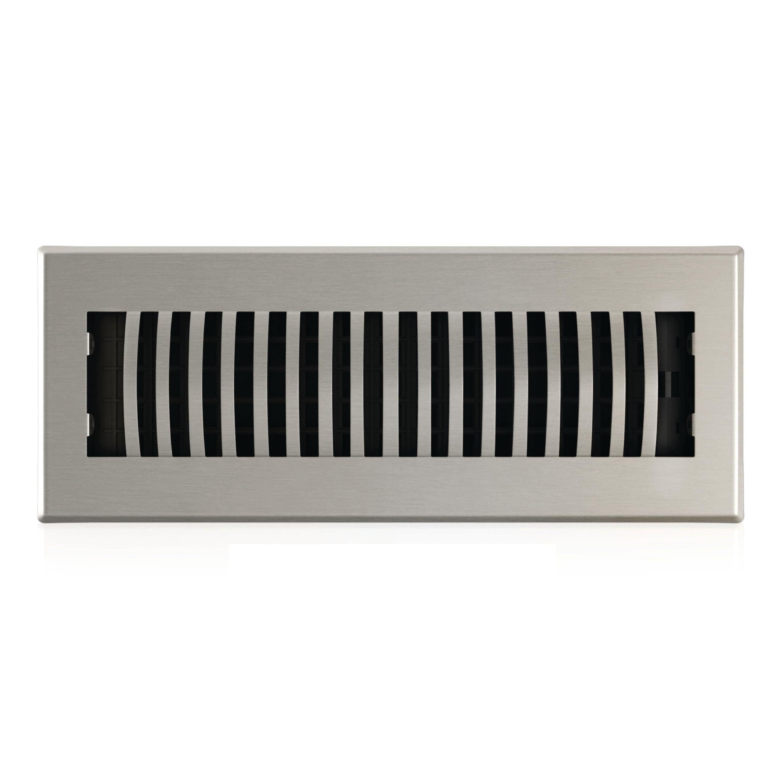 Registre de sol nickel brossé Decor Grates LAH310-NKL, finition élégante 7,6x25,4 cm