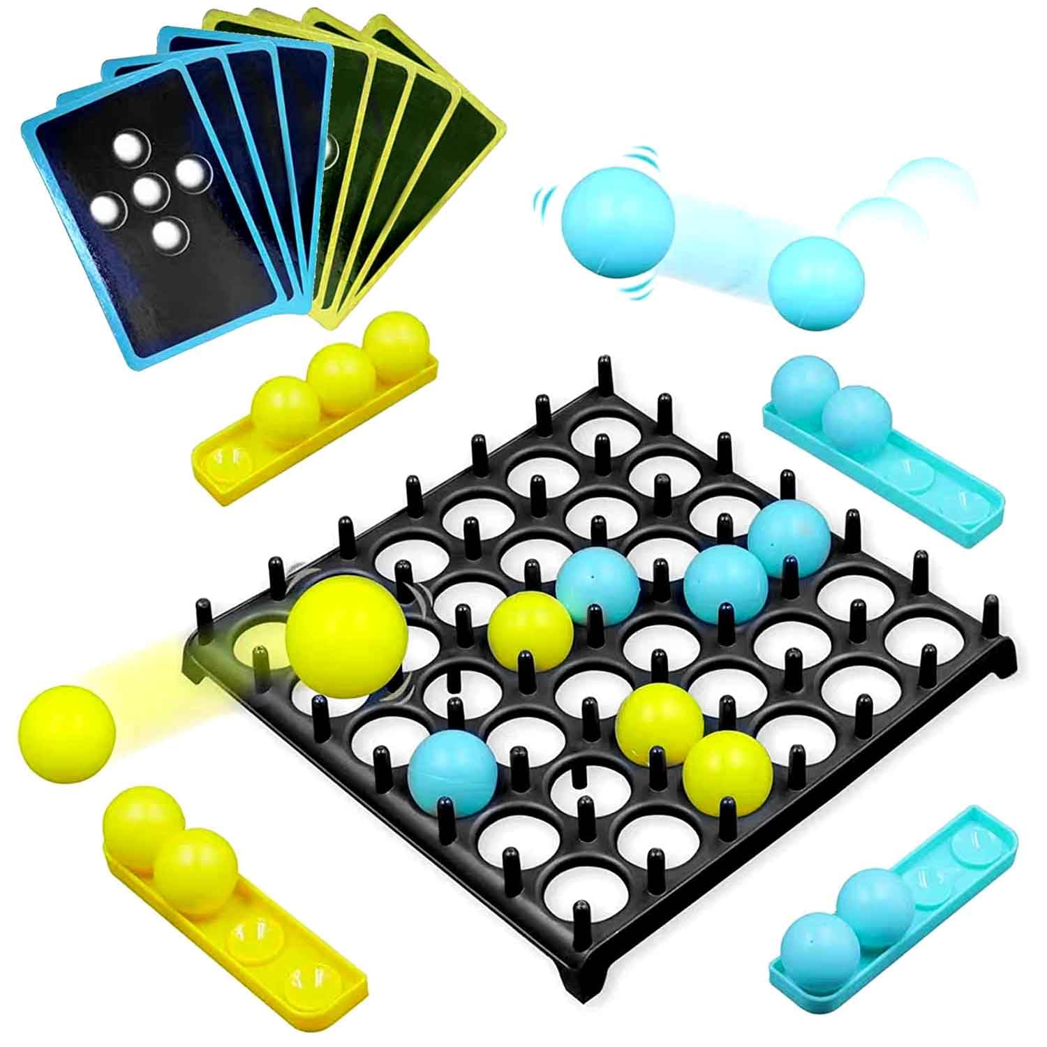 Bounce Off Spiel Für Kinder – Hüpfball-Spiel Mit 16 Bällen, 9 Karten, Brettspiel Für Die Ganze Familie