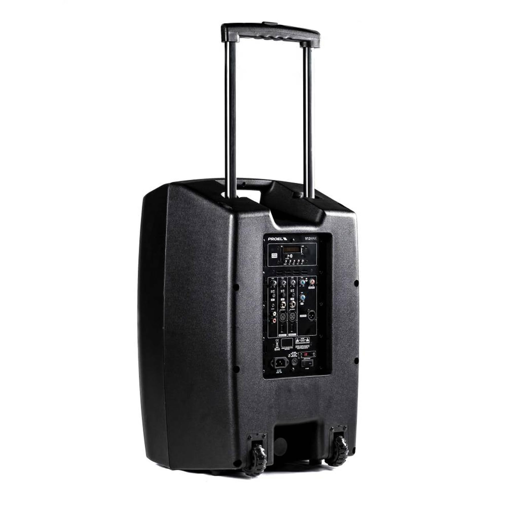 PROEL V12WAVE - Cassa Monitor Diffusore Audio Trolley a 2vie, Attivo, cono da 12" e potenza di picco 600w con modulo multiplayer, bluetooth, Nero