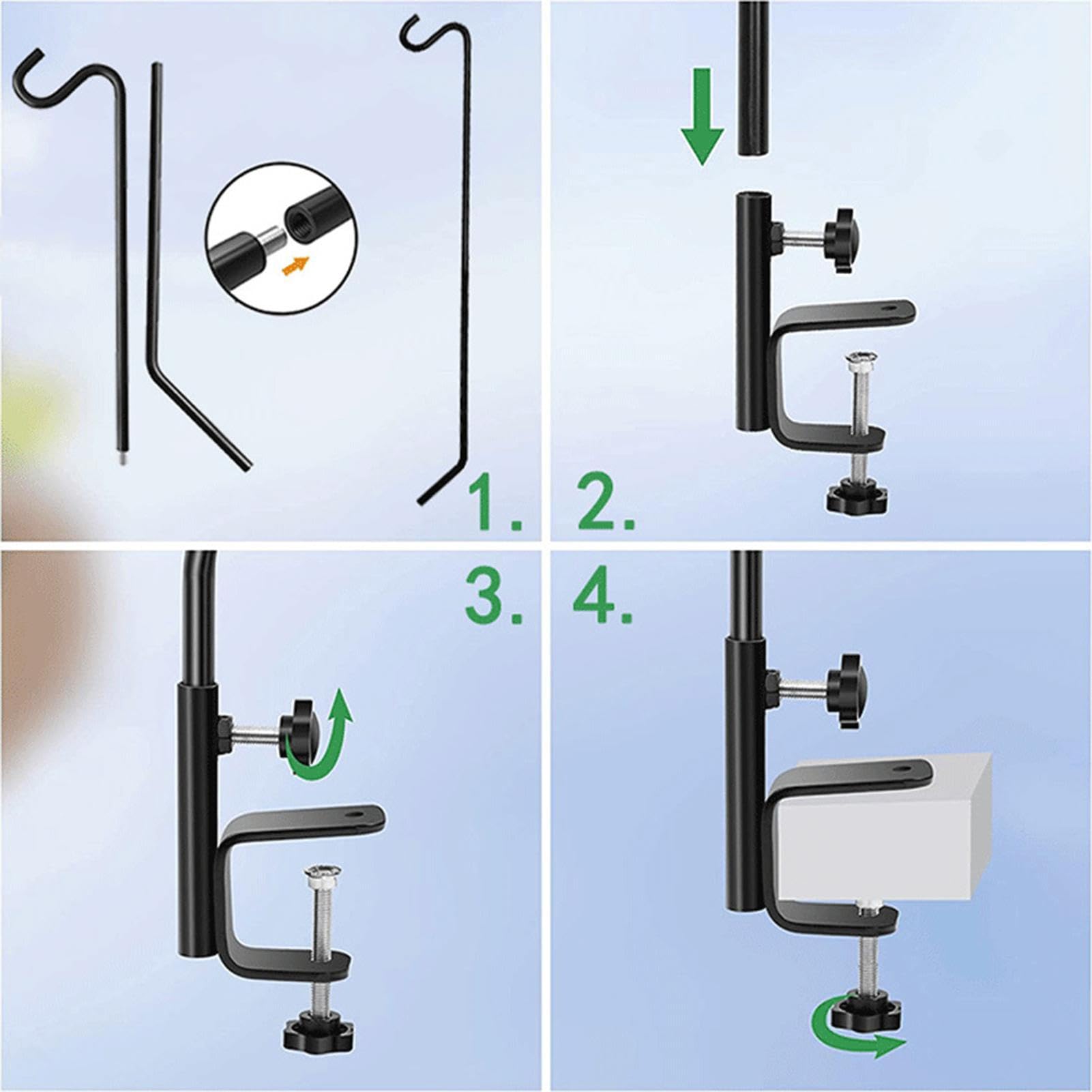 Rotary Deck Hook - Heavy-Duty Bird Feeder & Laterne, Fully Rotating Railing Hook, Extended Fence & Balcony Hooks | Hängende Blumentöpfe, Patio Decor, Outdoor Garden Accessories, Backyard Birds