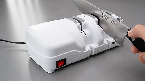 Miniatura 5 de 198H-SPK - Afilador de cuchillos eléctrico profesional, versátil de 3 etapas, ruedas de diamante monocristalino, protección contra