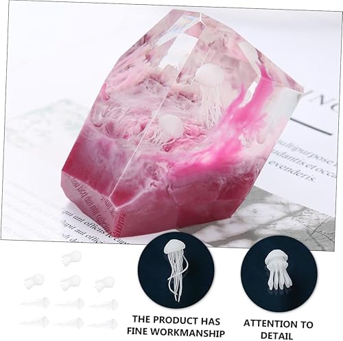 Miniatura 6 de 10 piezas de medusas rellenas de pegamento en miniatura, animales de resina, mariposas decorativas para pared, material de relleno de resina epoxi,