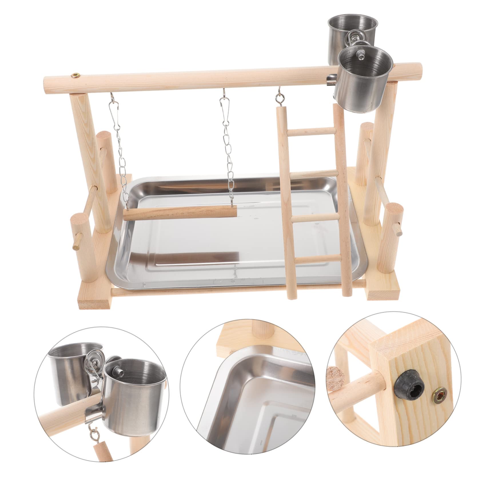1set Parchi Per Uccelli Legno Massello Con Scala Altalena e Giochi Per Pappagalli Piattaforma Di Allenamento Per Cockatiel e Parrocchetti Giocattoli Per Attività e Esercizio