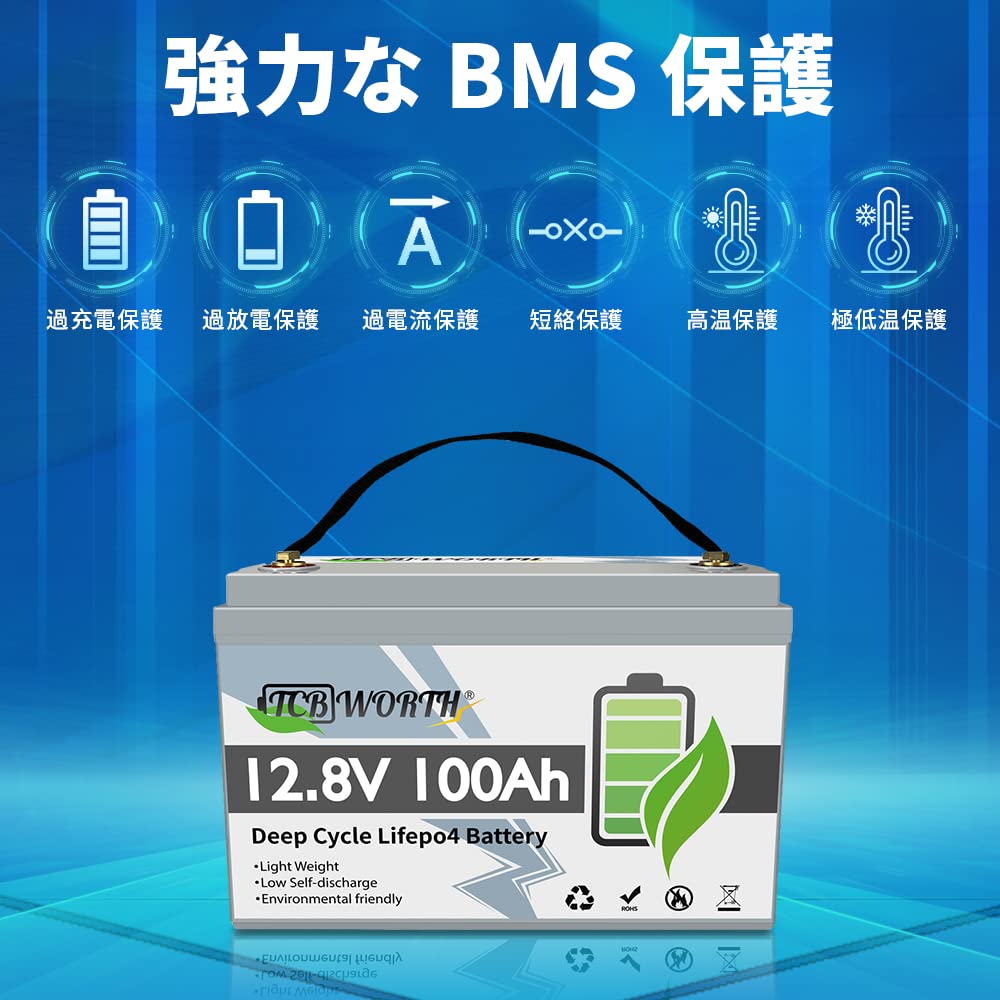 Amazon.co.jp: 12V 100Ah LiFePO4 バッテリー リン酸鉄リチウム電池