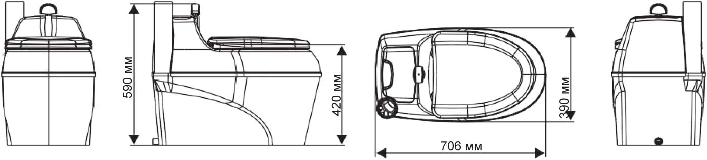AGANDE WC-B 500 – Komposttoilette (Torf, Bio)