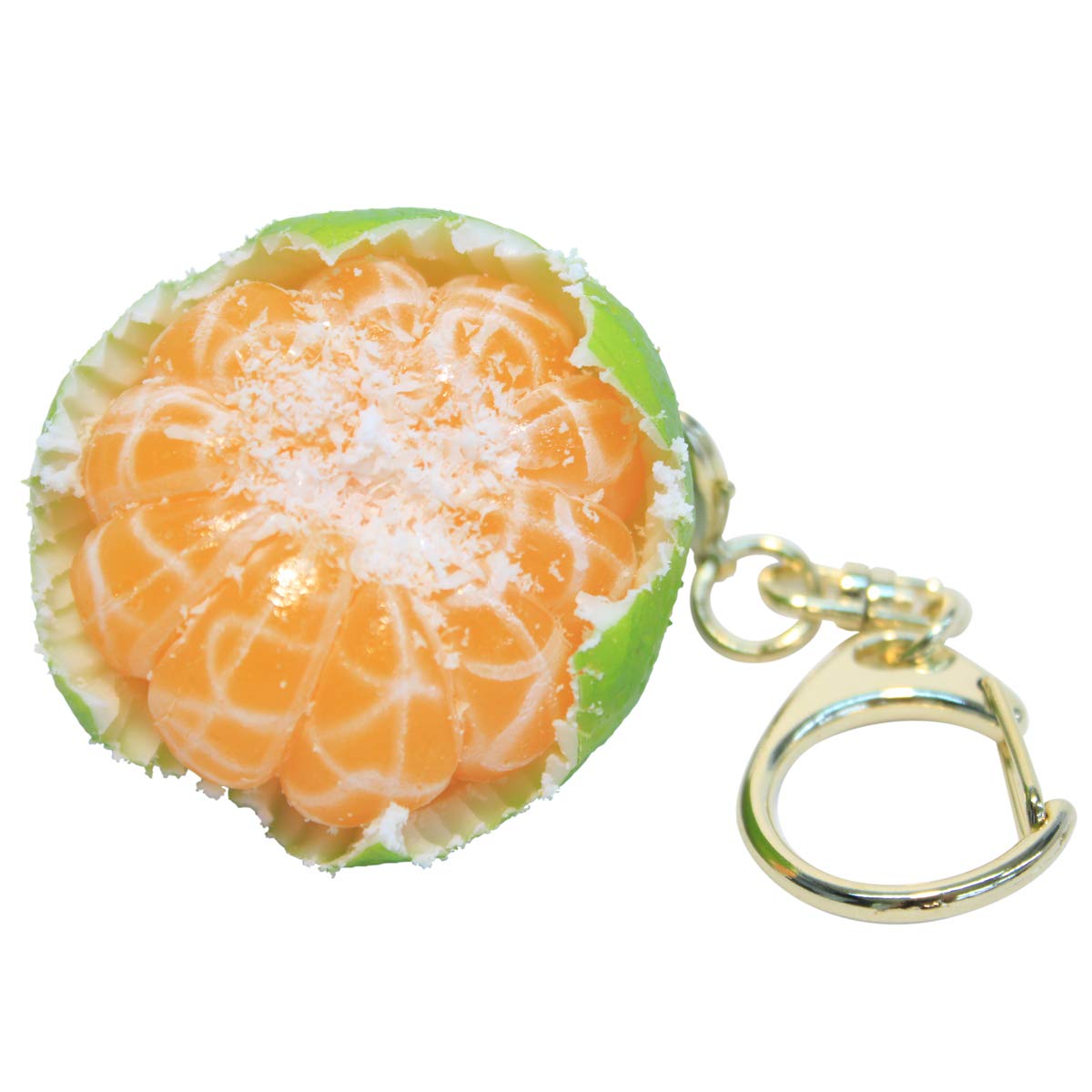 Japanese Food Sample Blue Mikan Orange Keychain Handmade Fake Food
