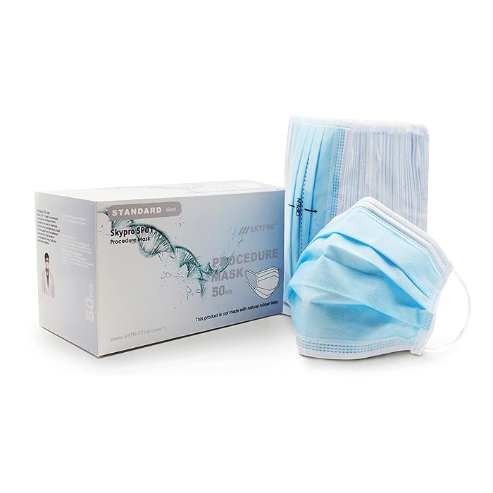Buy SKYPRO 4Ply ASTM Level 3 Blue Medical Grade Disposable Face Masks Online at desertcart UAE