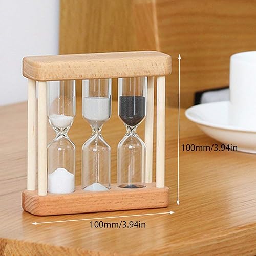 Miniatura 3 de 135 minutos de madera arena vidrio reloj reloj temporizador decoración del hogar regalo negro blanco