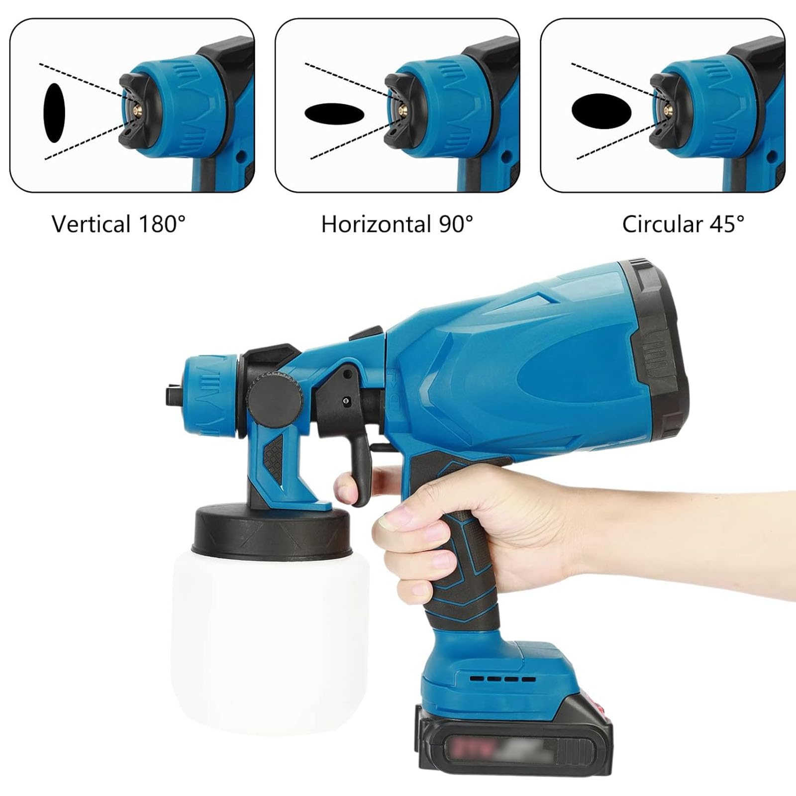 Aerógrafo Eléctrico Inalámbrico para Decoración De Pasteles - 200 W con Botella De 800 Ml, Dos Baterías De 1200 MAh Y Flujo Ajustable | para Repostería, Y Pulverización Creativa,A