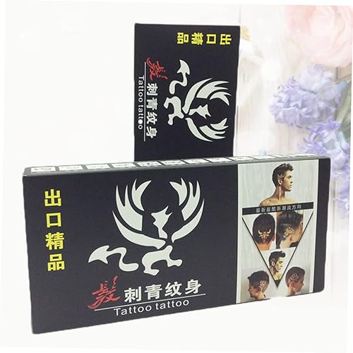 MERRYHAPY 1 Box Hair Tattoo Kit Hair Pattern Stencils for Men Women Safe for Skin for Birthdays Festivals and Work Events