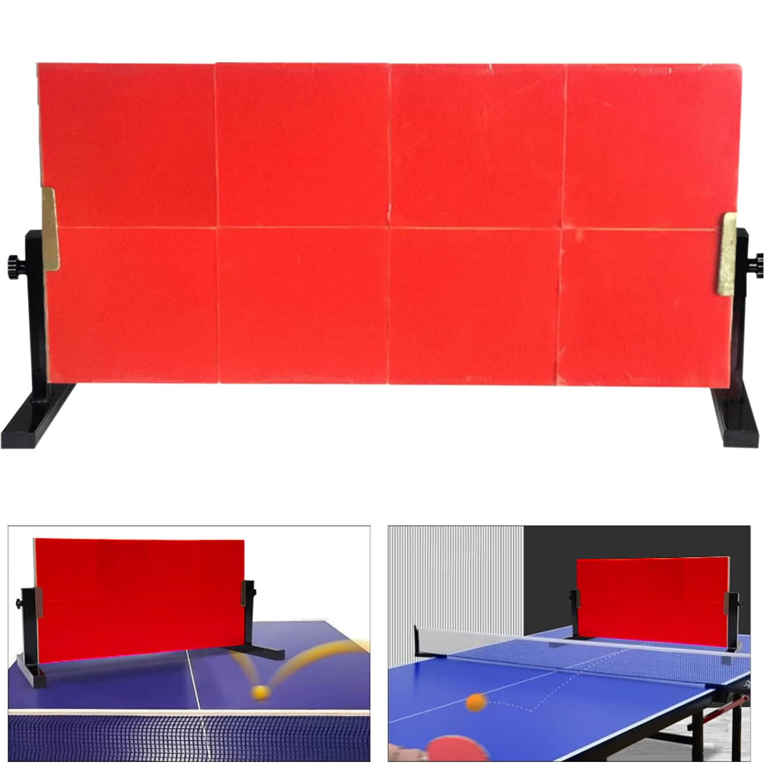 Planche de Tennis de Table Rebond avec 8 caoutchoucs Rouges Planche de Retour de Tennis de Table Pro Return pour la Maison, la Gym, l'intérieur et l'extérieur