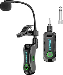 de Microfone para Saxofone com Receptor E Transmissor, Alcance de 30 Metros, Adequado para Flautas, Trompetes, Clarinetes, Alto-falantes E Ens