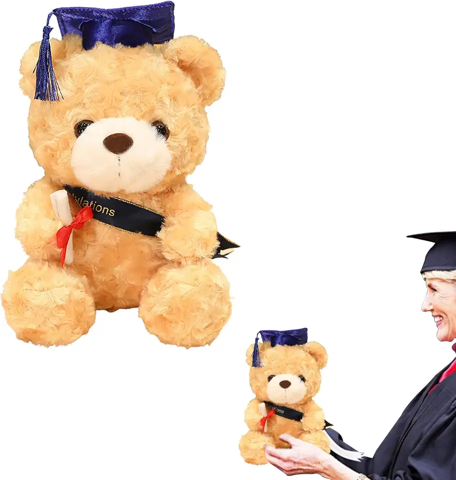 Plush Stuffed Graduation - Cute Plush Bear with Grad Cap,Stuffed Animal Bear with Grad Cap, for Middle High School University College Graduates