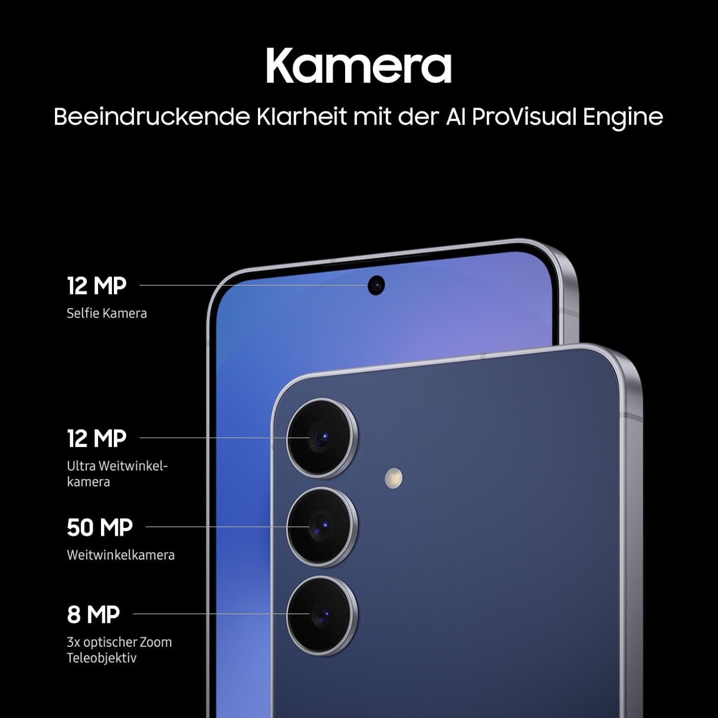 Samsung Galaxy S25 FE mit Galaxy AI, Handy mit Android, 6,7 Zoll FHD-Display, 50 MP Kamera, 128 GB Speicher, 8 GB RAM, 4.900 mAh Akku, JetBlack, 3 Jahre Herstellergarantie [Exklusiv auf Amazon]