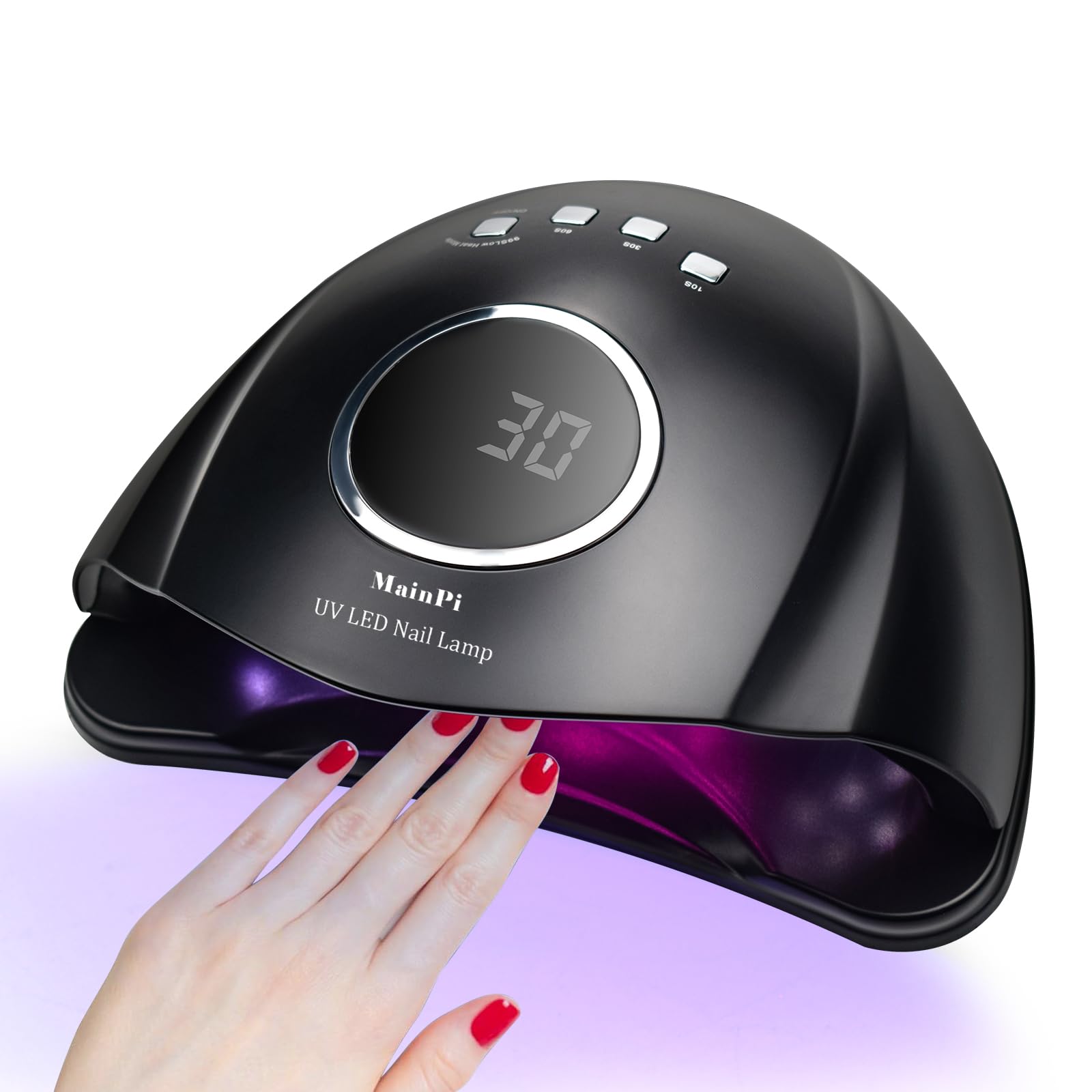 Lampada Unghie UV LED 168W,Professionale UV Unghie con 42LEDs,Asciugatura Rapida Asciuga Smalto Fornetto Unghie,Lampada Con 4 Timer e Sensore Automatico per Manicure/Pedicure (Nero)