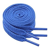 Polar Rabbit 2 Pairs Flat Shoe Laces for Sneakers 5/16\" Wide Athletic Shoelaces Boot Strings in 24\"-79\" for Kids Adults Royal Blue 80CM 32\"