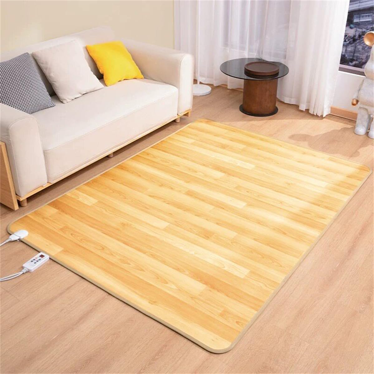 Alfombra calefactable de grafeno con Temperatura y Temporizador Ajustables; Alfombra eléctrica Radiante por Infrarrojos para Suelo, Ideal para oficinas y Yoga.,A,180×200cm
