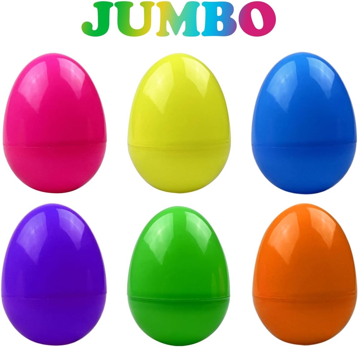 Jofan 6 Pack Prefilled Jumbo Plastic Easter Eggs with Light Up Bath Toys Inside for Kids Boys Girls Toddlers Easter Basket Stuffers Gifts Party Favors