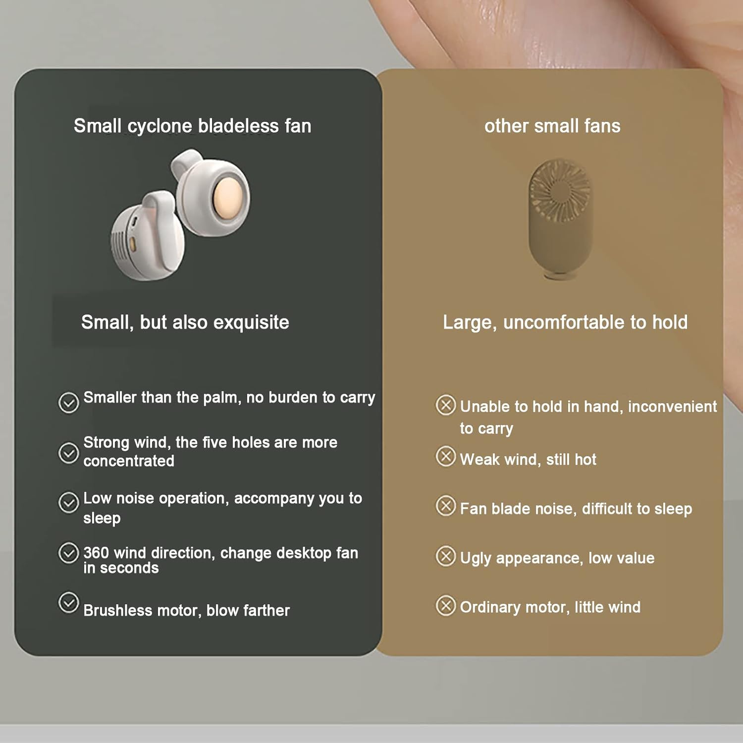 (2pcs)3 in 1 Portable Waist Clip Fan with 6H Working Time,360°adjustable wind direction,3 Speeds, Rechargeable Battery Operated Personal Fan,＜25dB Wind noise,Hands-free USB Belt Fan,Clothes, bags, hats, desktop,clip wherever you want (white + green)