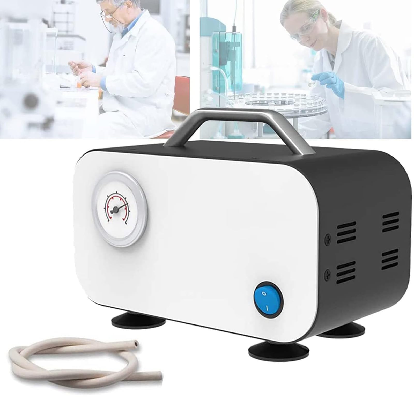 Bomba de vacío de Laboratorio con Membrana sin Aceite, Bombas de Filtro de Laboratorio portátiles, Velocidad de Bombeo rápida de 10L/15L/30L por Minuto (30L)
