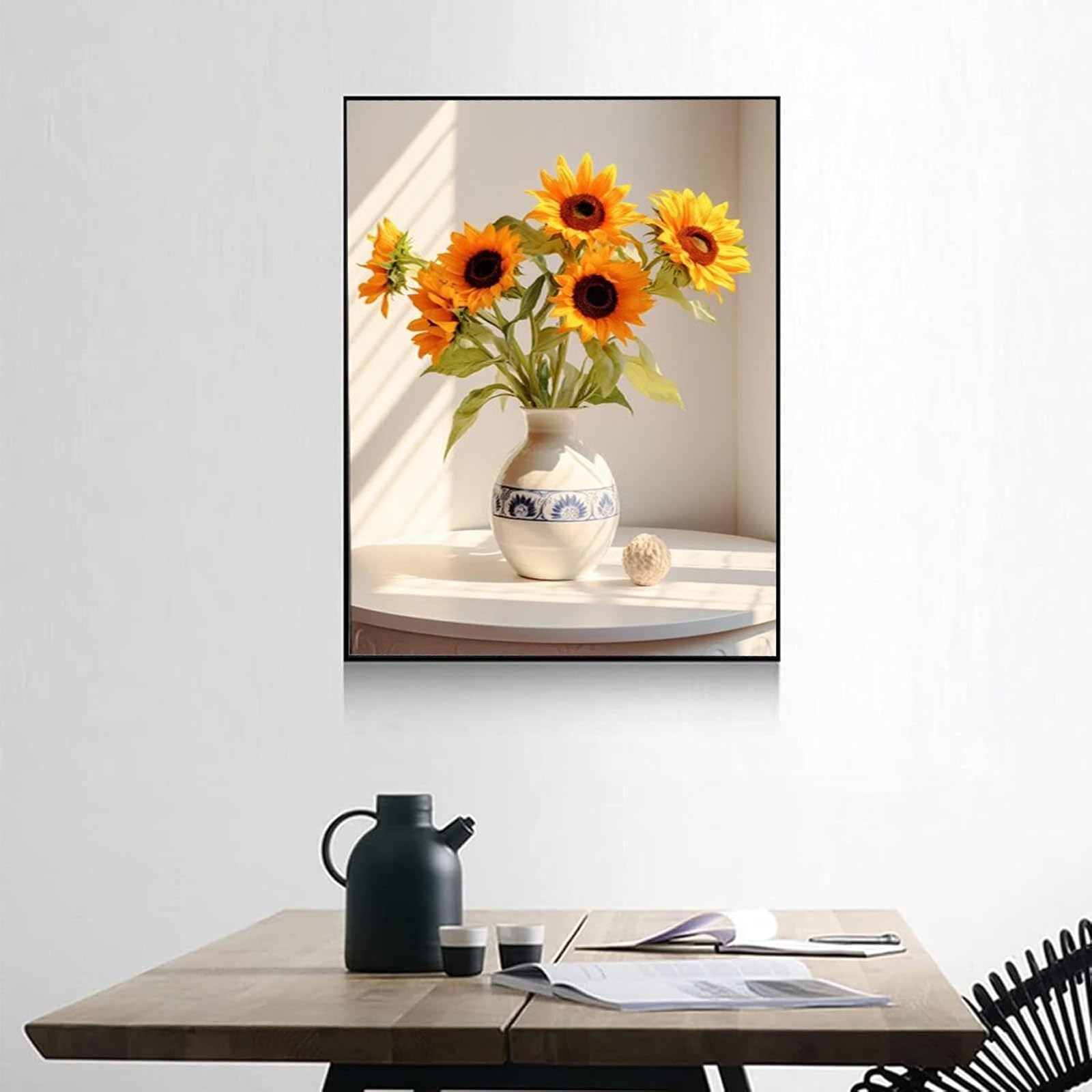 Genérico Cubierta Decorativa para Panel eléctrico, Elegante Caja de fusibles empotrada en la Pared para Sala de Estar, Dormitorio, Oficina, cafetería - Negro (15,7 x 19,7 Pulgadas)