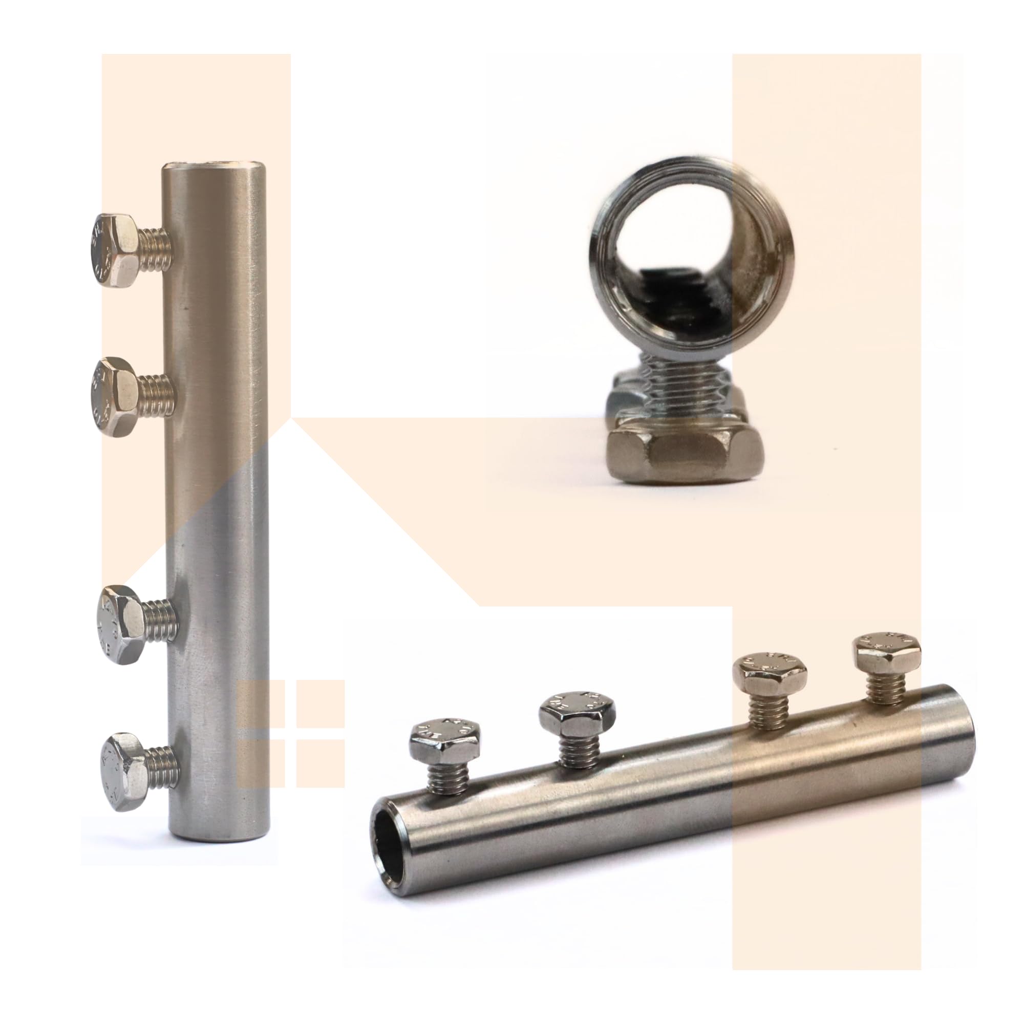 HausHeld® Morsetto parallelo V4A, connettore passante Ø8–10 mm