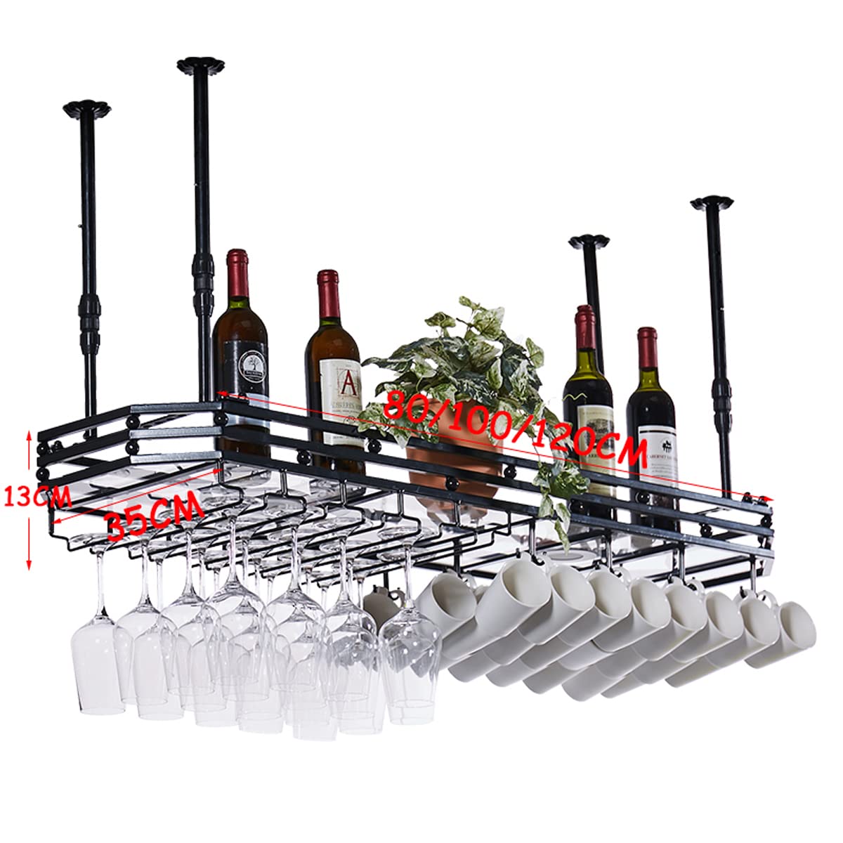 Amazon｜天井ワイングラスラック、吊り下げワイングラスラック